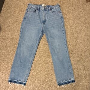 Abercrombie & Fitch Light Blue Cropped Jeans